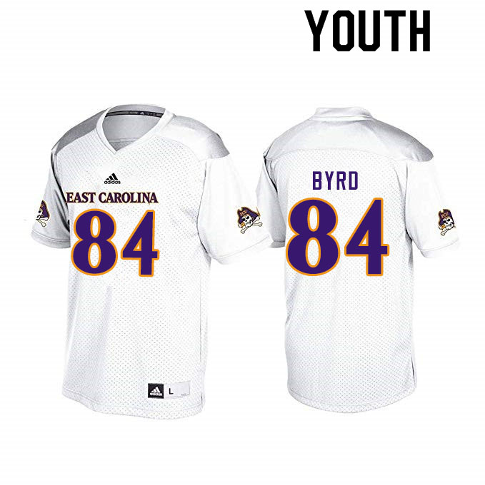Youth #84 Zech Byrd ECU Pirates College Football Jerseys Sale-White - Click Image to Close